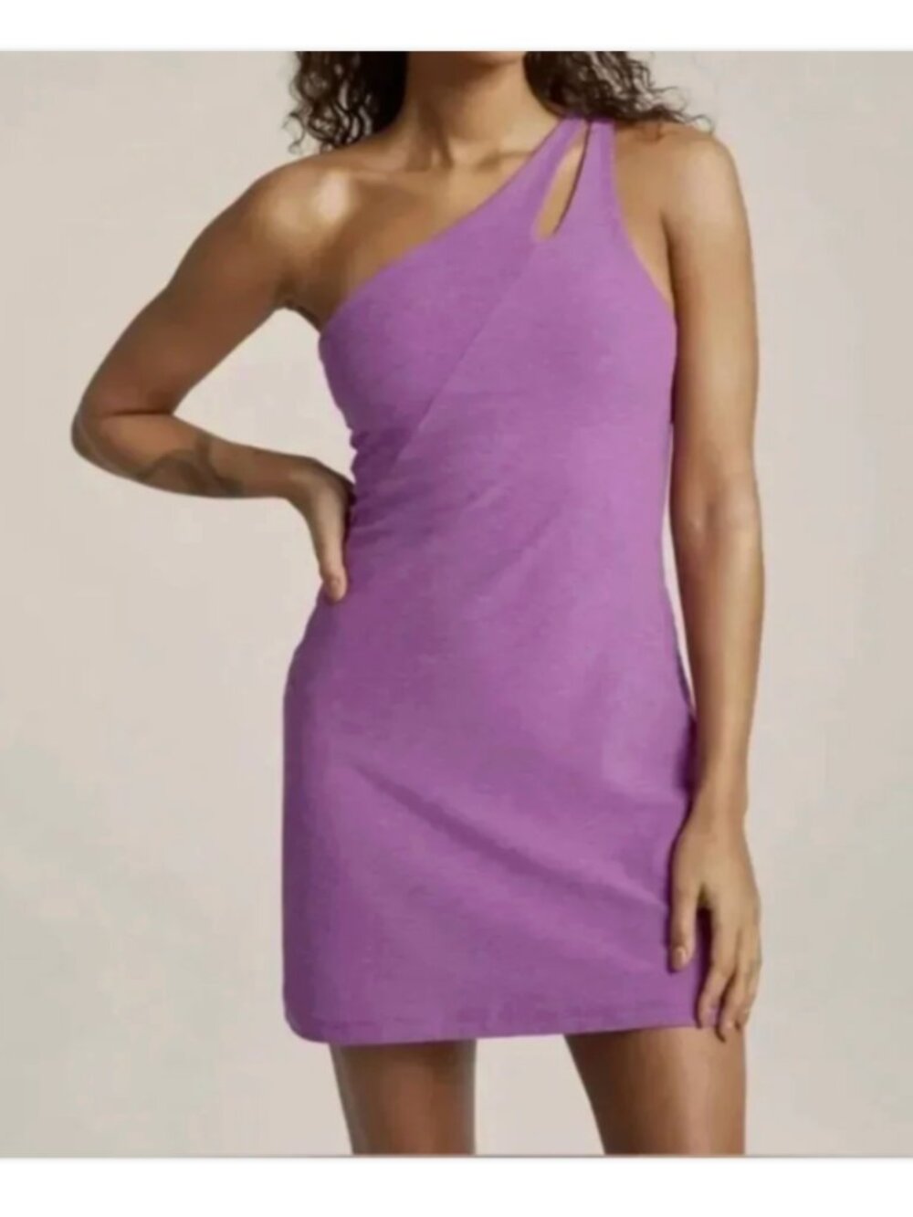 Beyond Yoga Spacedye One Shoulder Athletic Dress Lavender Bra Size XS Athleisure